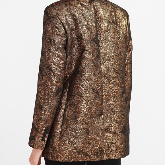 Express Gold Jacquard Blazer (XS + tailored waist!) - Picture 9 of 9
